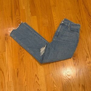 Distressed Straight-Leg Jeans